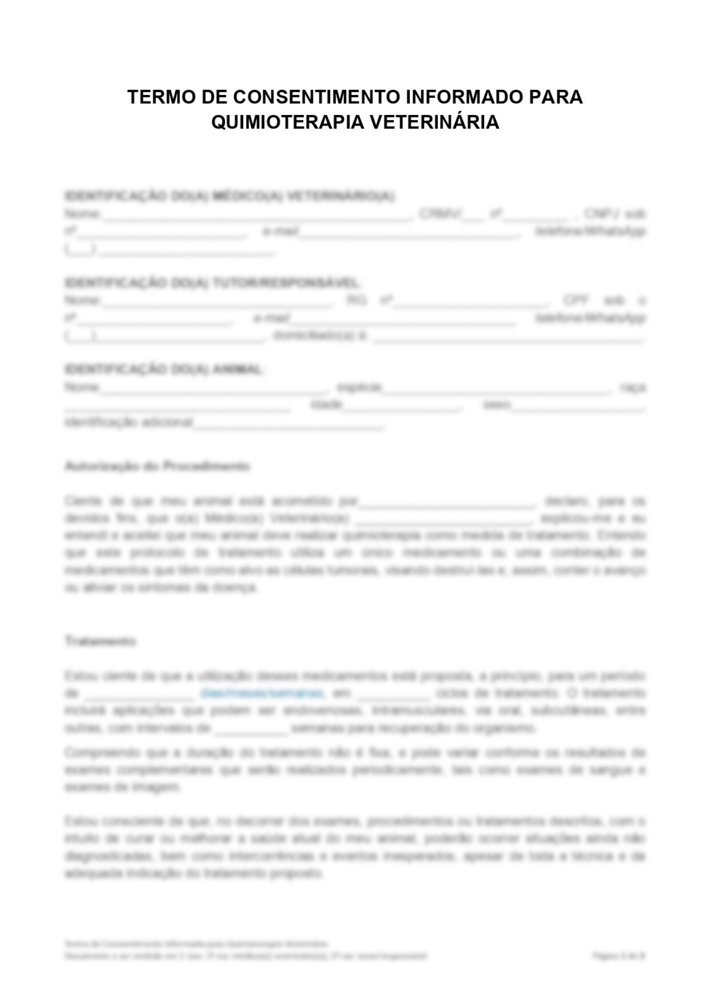 Contratos Veterinários - Termo de Consentimento Informado para Quimioterapia Veterinária - Imagem 2